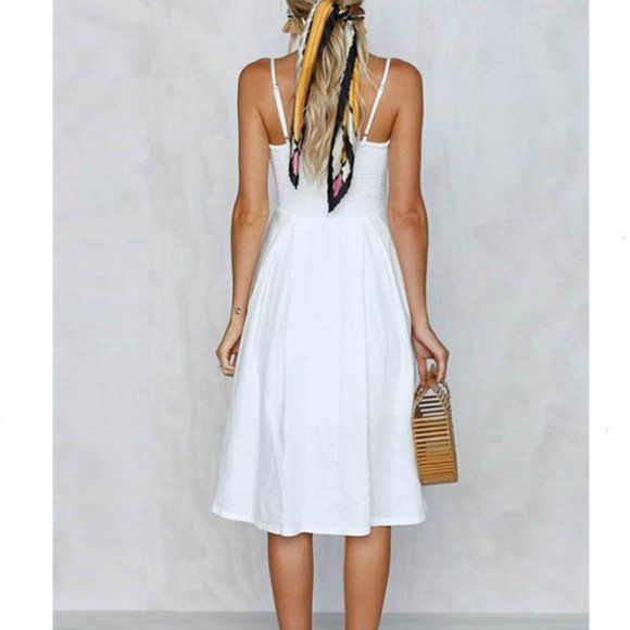 SOLD NEW UO Summer Tie Front Midi Button Sundress - Picture 4 of 7